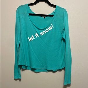 WILDFOX Teal Long Sleeve Tee - Let It Snow!